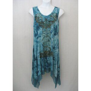 Tie-Dye Crystal Boho Festival Fairycore Dress Asymmetric Hem